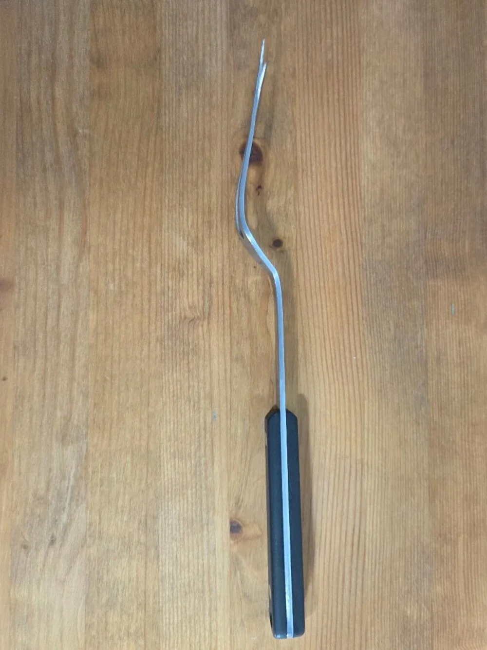 Vintage Flint Arrowhead Stainless Meat Carving Serving Fork USA Black Handle
